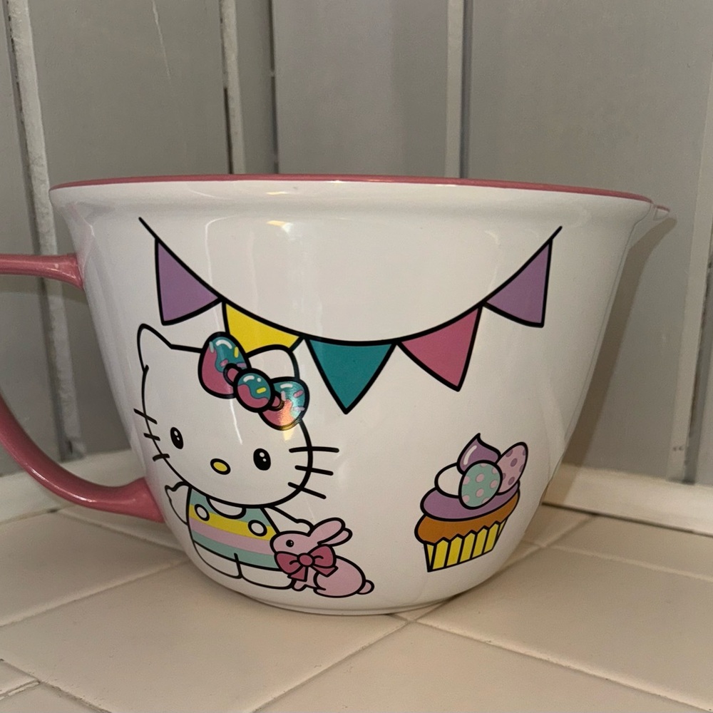 Hello Kitty Easter Mixing Bowl with Pink Handle